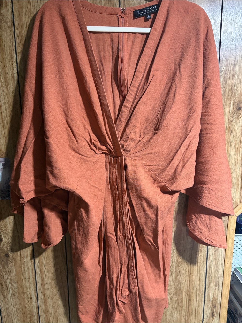 Eloquii Women's Rust Orange Wrap Dress